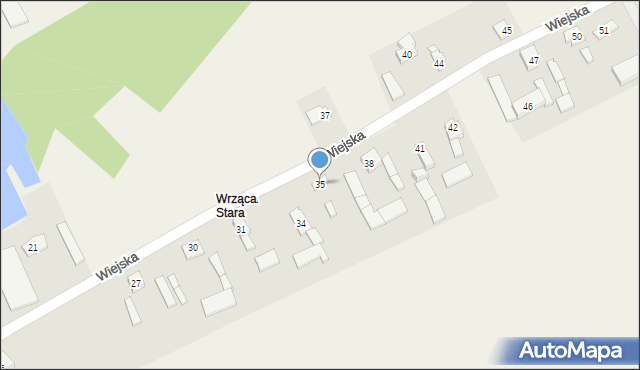 Wrząca, Wiejska, 35, mapa Wrząca