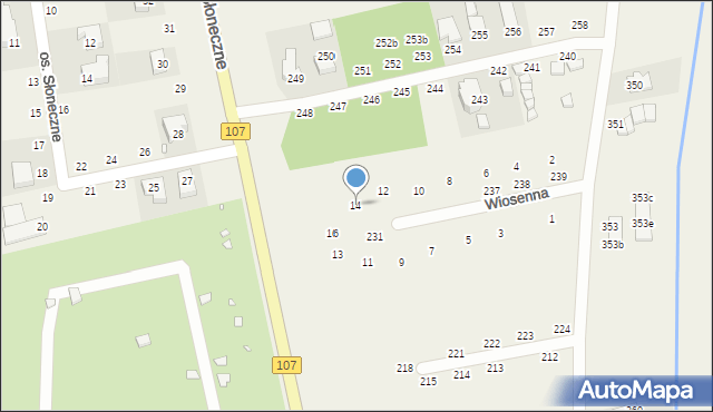 Wrzosowo, Wiosenna, 14, mapa Wrzosowo