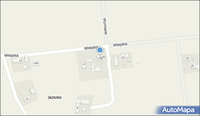 Wymiarki, Wiejska, 13a, mapa Wymiarki