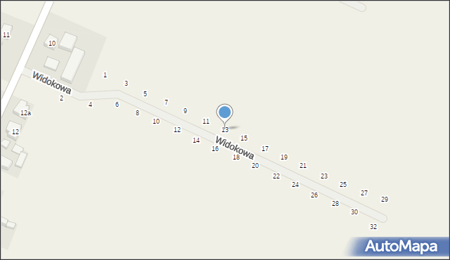 Wysocko Małe, Widokowa, 13, mapa Wysocko Małe