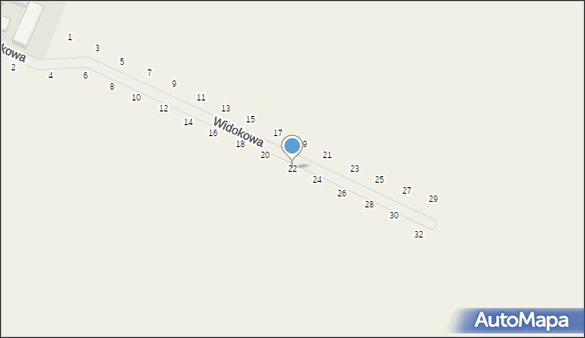 Wysocko Małe, Widokowa, 22, mapa Wysocko Małe