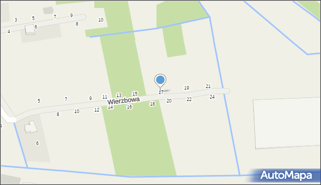 Wysoka Głogowska, Wierzbowa, 17, mapa Wysoka Głogowska