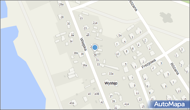 Występ, Wiejska, 29, mapa Występ