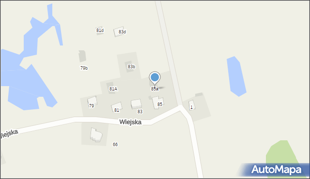 Występ, Wiejska, 85a, mapa Występ