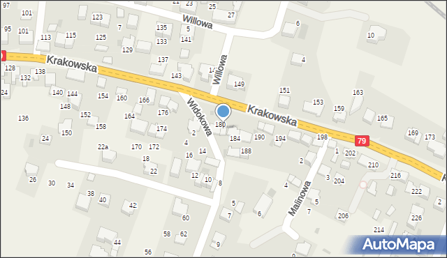 Zabierzów, Widokowa, 1, mapa Zabierzów