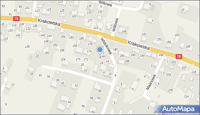 Zabierzów, Widokowa, 4, mapa Zabierzów