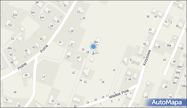 Zabierzów, Wielkie Pola, 26, mapa Zabierzów