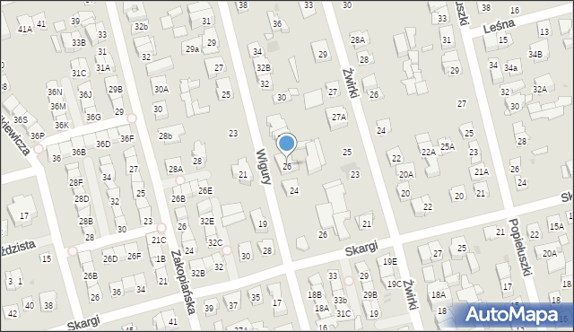 Ząbki, Wigury Stanisława, inż. pil., 26, mapa Ząbki