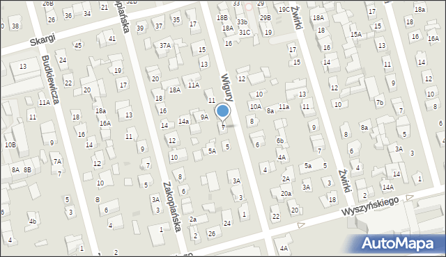 Ząbki, Wigury Stanisława, inż. pil., 7, mapa Ząbki