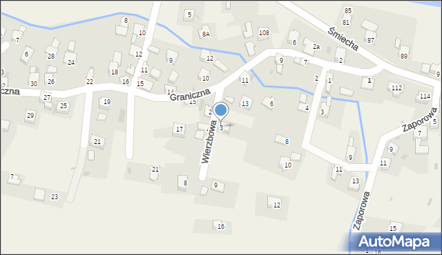 Żabnica, Wierzbowa, 3, mapa Żabnica