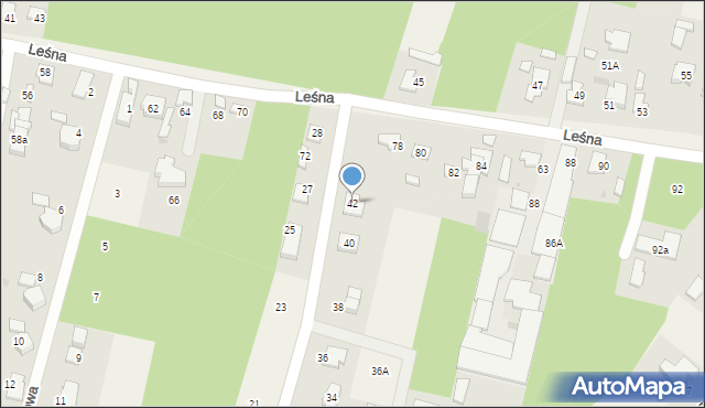 Zaborów, Wiosenna, 42, mapa Zaborów