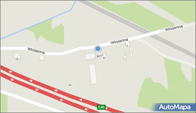 Zabrze, Wiosenna, 8A, mapa Zabrza