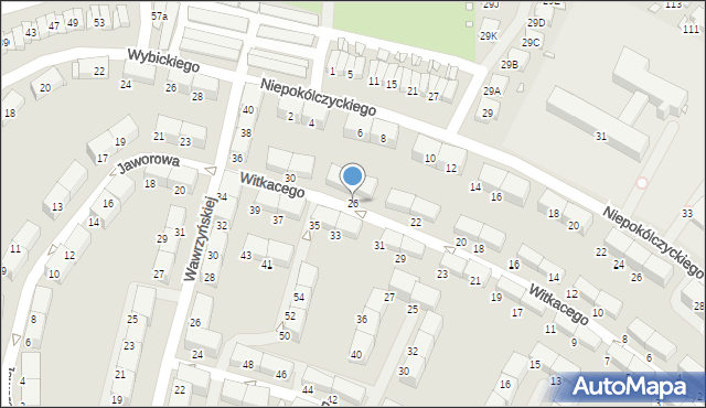 Zabrze, Witkacego Stanisława, 26, mapa Zabrza