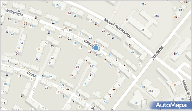 Zabrze, Witkacego Stanisława, 9, mapa Zabrza