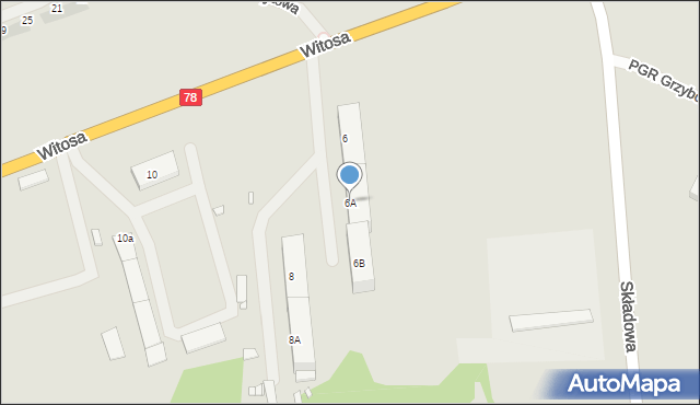 Zabrze, Witosa Wincentego, 6A, mapa Zabrza