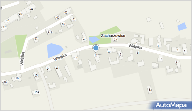 Zacharzowice, Wiejska, 11, mapa Zacharzowice