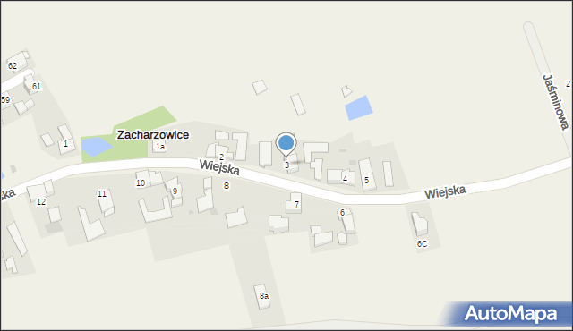 Zacharzowice, Wiejska, 3, mapa Zacharzowice