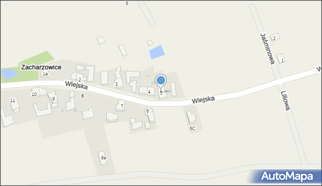 Zacharzowice, Wiejska, 5, mapa Zacharzowice