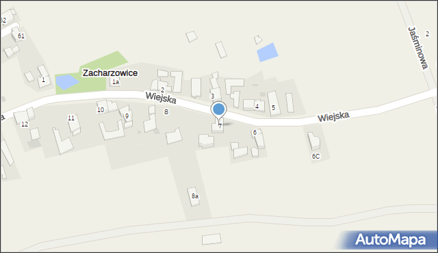 Zacharzowice, Wiejska, 7, mapa Zacharzowice