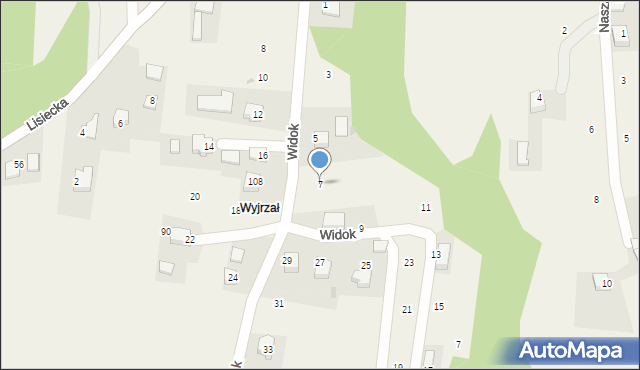 Zagacie, Widok, 7, mapa Zagacie