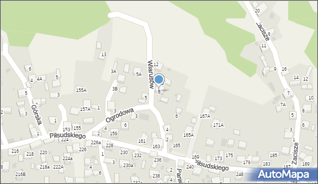 Zagórze, Wiarusów, 8, mapa Zagórze