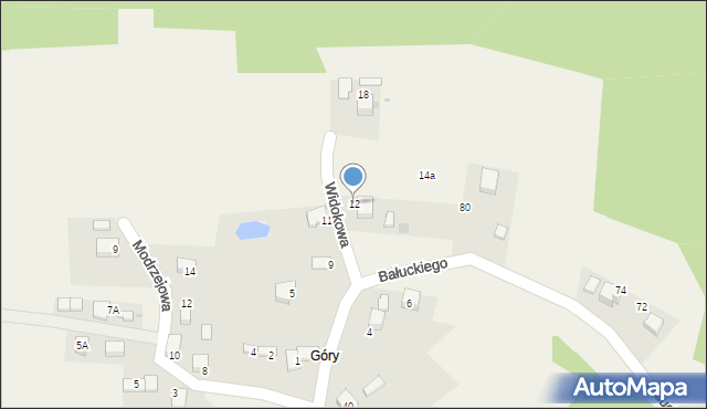 Zagórze, Widokowa, 12, mapa Zagórze