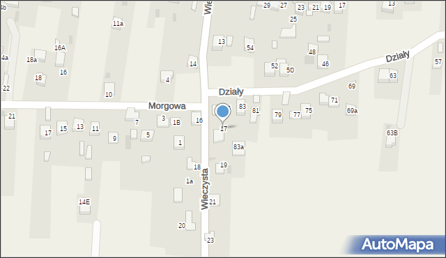 Zagórze, Wieczysta, 17, mapa Zagórze