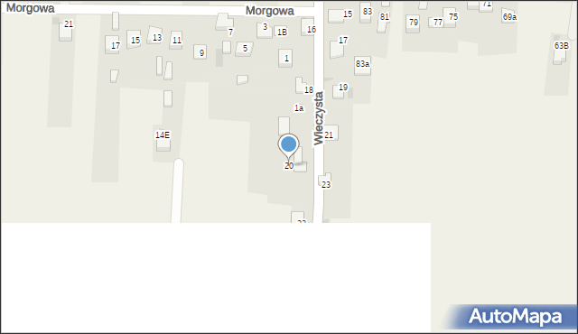 Zagórze, Wieczysta, 20, mapa Zagórze