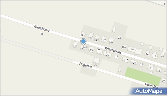 Żakowice, Wierzbowa, 27, mapa Żakowice