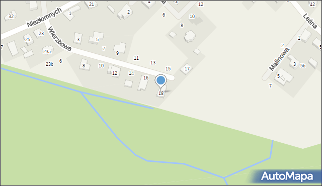 Zakrzewo, Wierzbowa, 18, mapa Zakrzewo