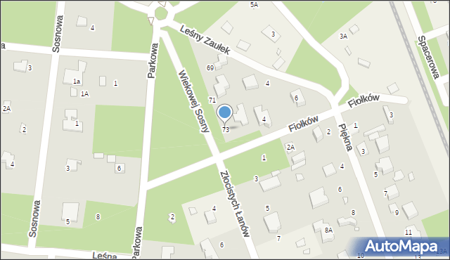 Zalesie Górne, Wiekowej Sosny, 73, mapa Zalesie Górne