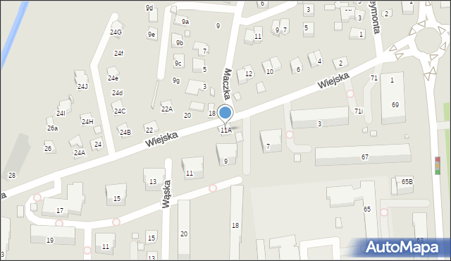 Zamość, Wiejska, 11A, mapa Zamościa