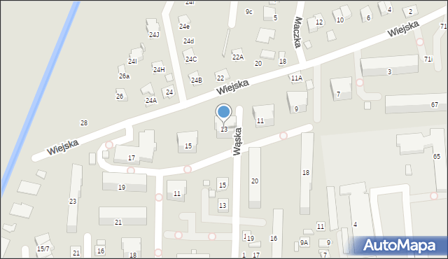 Zamość, Wiejska, 13, mapa Zamościa