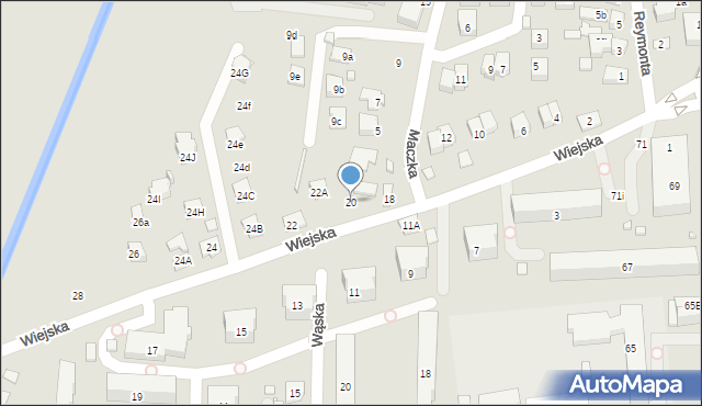 Zamość, Wiejska, 20, mapa Zamościa