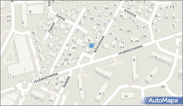 Zamość, Wierzbowa, 1, mapa Zamościa