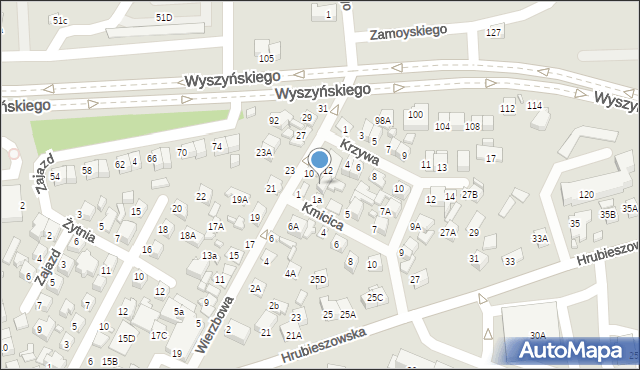 Zamość, Wierzbowa, 10A, mapa Zamościa