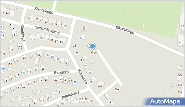 Zamość, Wiosenna, 24a, mapa Zamościa