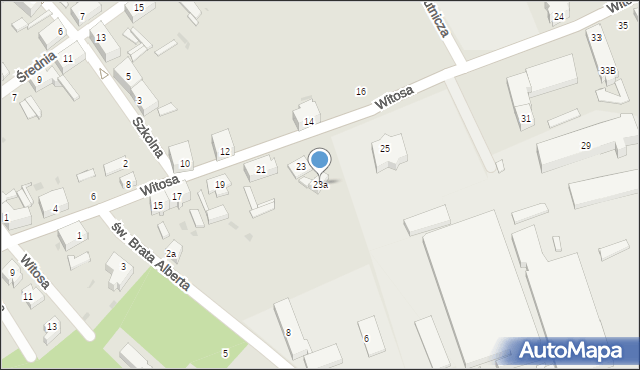 Żary, Witosa Wincentego, 23a, mapa Żary