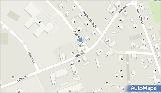 Żary, Witosa Wincentego, 28a, mapa Żary
