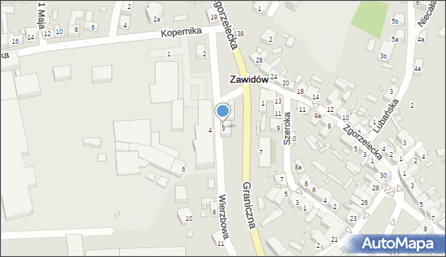 Zawidów, Wierzbowa, 3, mapa Zawidów