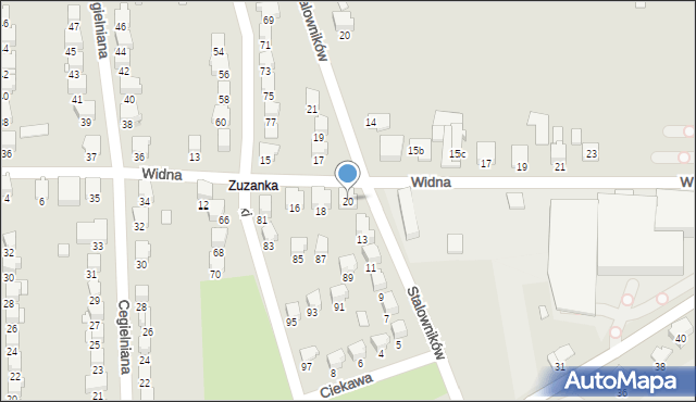 Zawiercie, Widna, 20, mapa Zawiercie