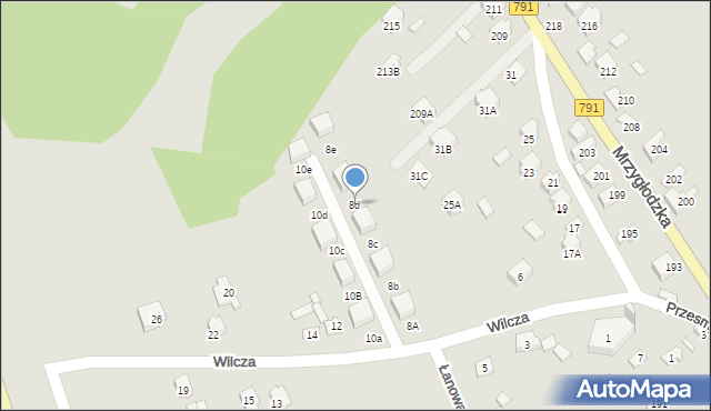 Zawiercie, Wilcza, 8d, mapa Zawiercie