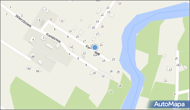 Zawiszyn, Wierzbowa, 12a, mapa Zawiszyn