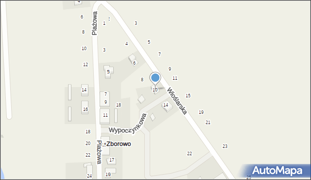 Zborowo, Wioślarska, 10, mapa Zborowo