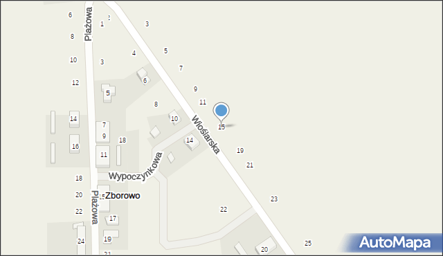 Zborowo, Wioślarska, 15, mapa Zborowo