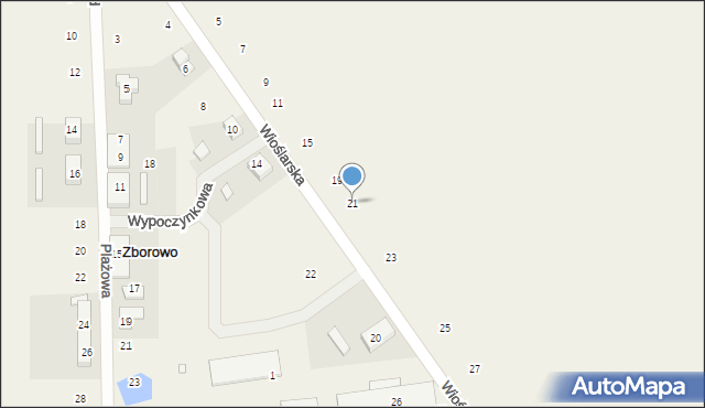 Zborowo, Wioślarska, 21, mapa Zborowo