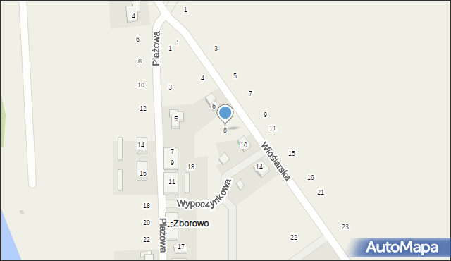 Zborowo, Wioślarska, 8, mapa Zborowo