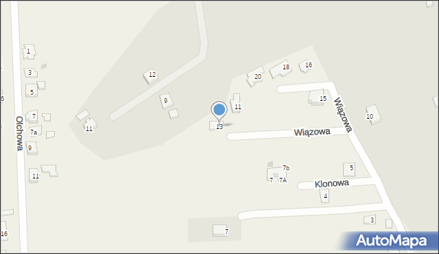 Zbytków, Wiązowa, 13, mapa Zbytków