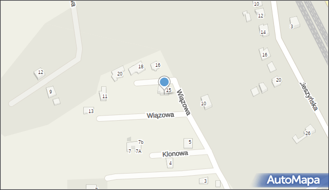 Zbytków, Wiązowa, 15a, mapa Zbytków