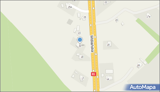 Zbytków, Wiślańska, 21, mapa Zbytków